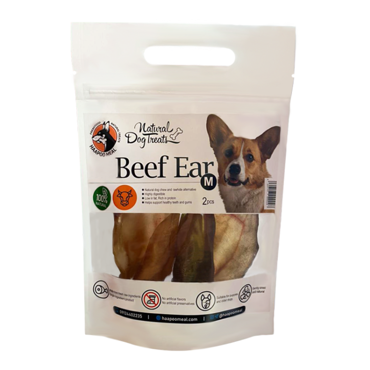 عکس بسته بندی تشویقی سگ هاپومیل مدل Beef Ear وزن 100 گرم