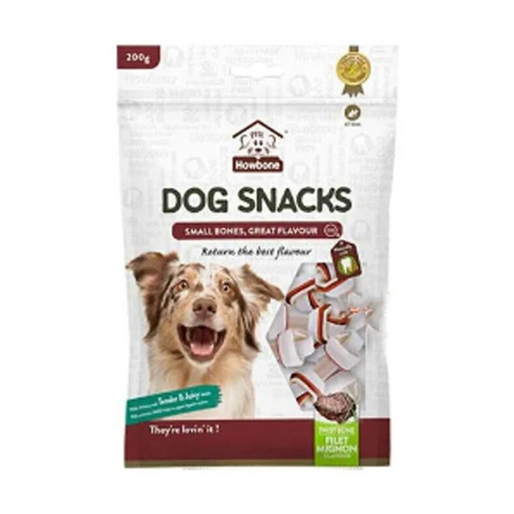 تصویر 2 تشویقی دوسر گره ای سگ هابون با طعم فیله گوشت Howbone Dog Twist Snacks With Filet Mignon Flavour وزن 200 گرم