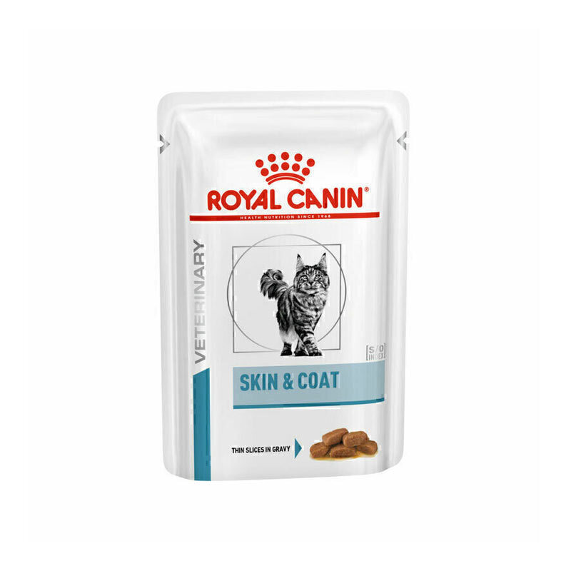  تصویر پوچ گربه پوست و مو رویال کنین Royal canin Skin & Coat In Gravy وزن 85 گرم 