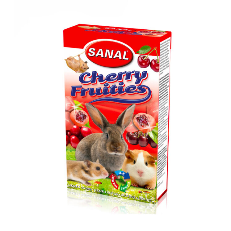 تصویر تشویقی جوندگان سانال با طعم میوه گیلاس Sanal Cherry Fruities Rodents وزن 50 گرم