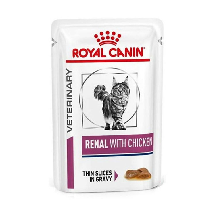 تصویر دوم پوچ گربه رویال کنین با طعم مرغ Royal Canin Renal Chicken وزن ۸۵ گرم