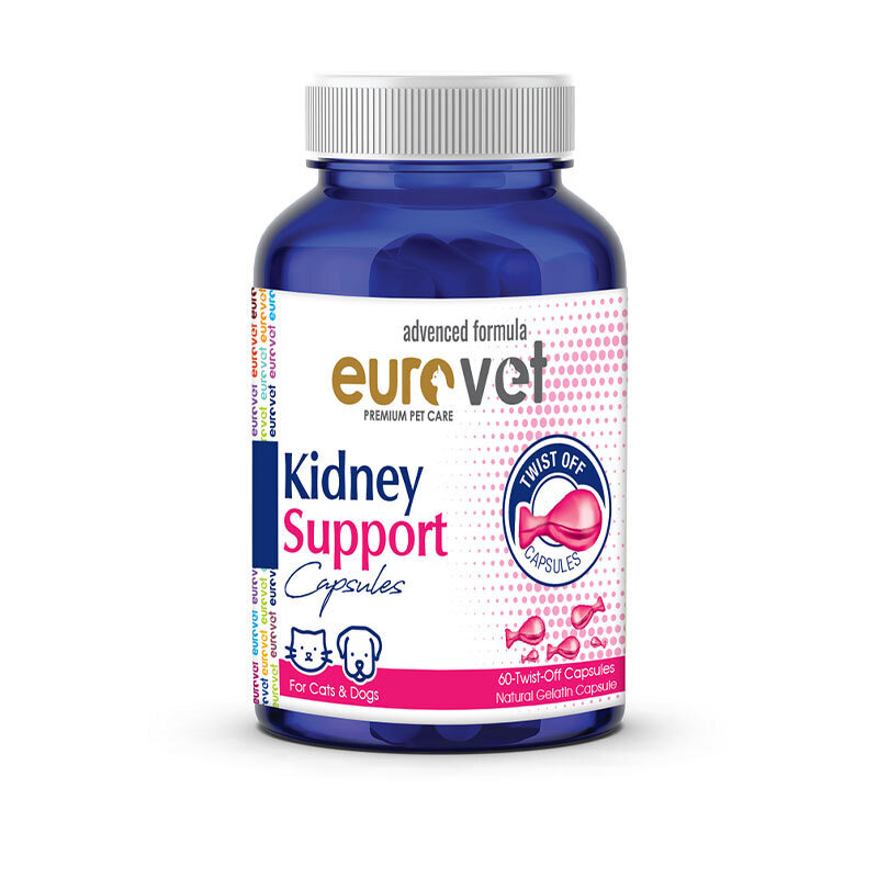  عکس بسته‌بندی قرص مکمل تقویت کننده کلیه حیوانات یورووت Europet kidney support بسته 60 عددی 