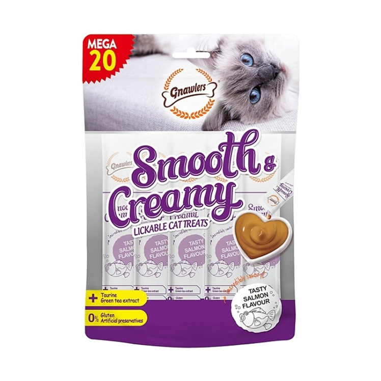 عکس بستنی گربه گناولرز حاوی تائورین با طعم خرچنگ Gnawlers Smooth Creamy Cat Treat With Crab Flavour وزن 4*15 گرم