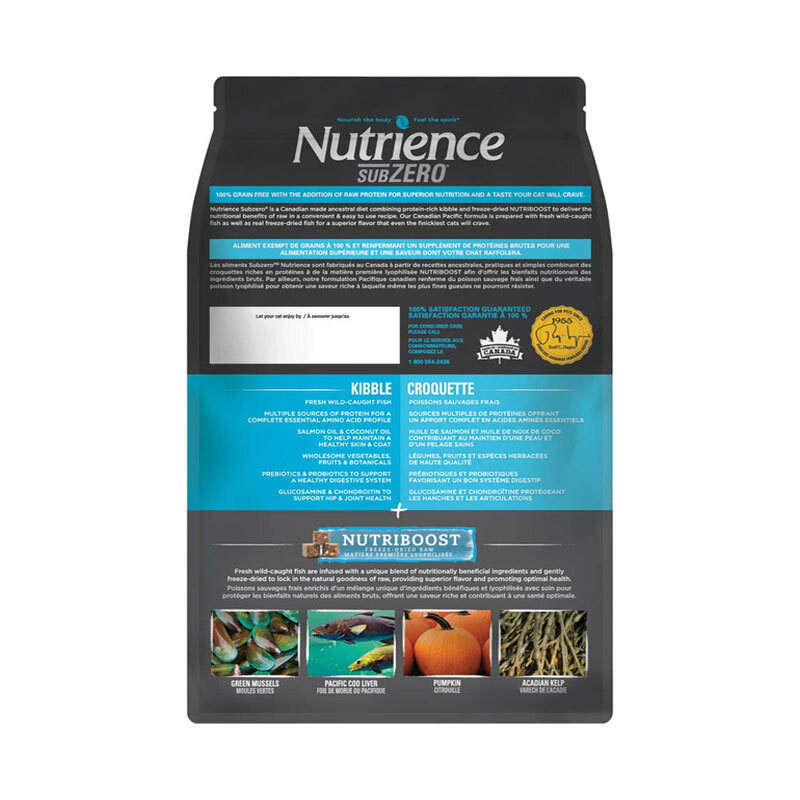  عکس بسته بندی غذای خشک سگ نوترینس با طعم ماهی سالمون Nutrience Subzero Canadian Pacific وزن 2.27 کیلوگرم 