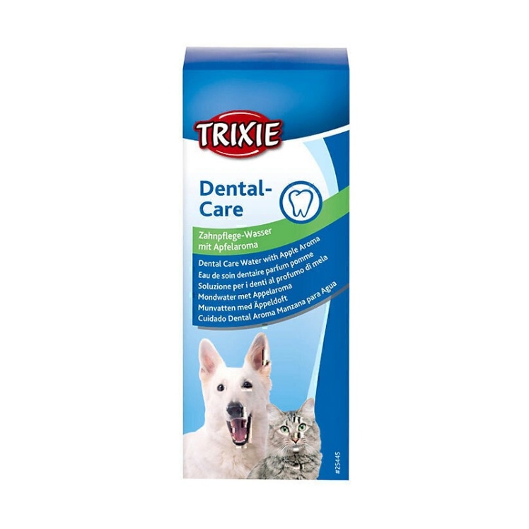 تصویر دهانشویه سگ و گربه تریکسی Dental Care Water with Apple Aroma حجم 300 میلی لیتر(پشت)