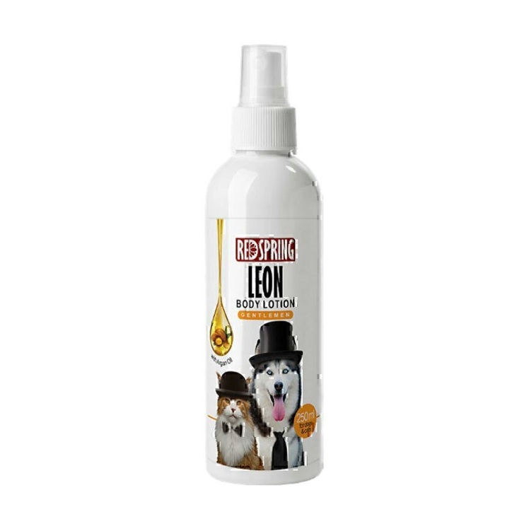 تصویر جزئیات لوسیون بدن لیون سگ و گربه رداسپرینگ Redspring Leon Body Lotion حجم 250 میلی لیتر