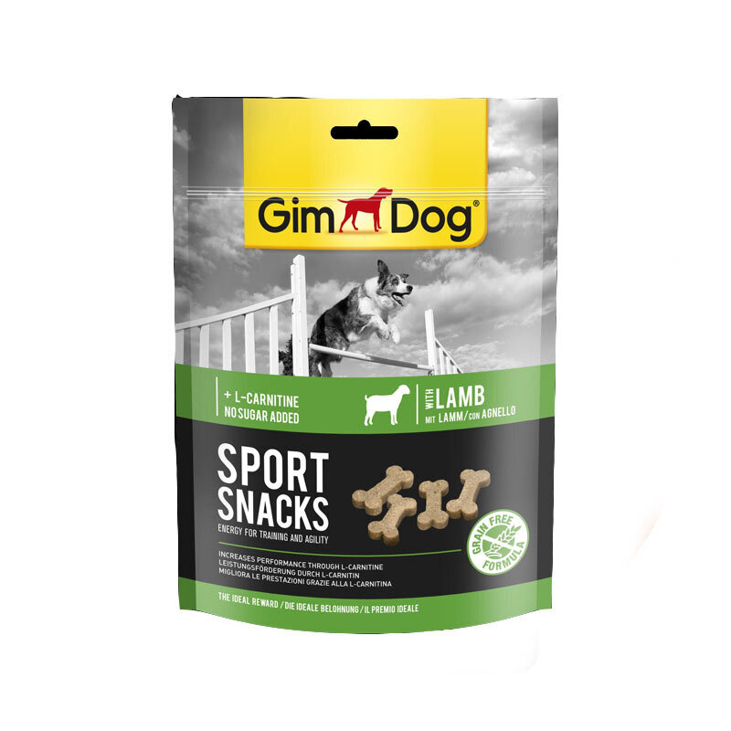  تصویر اسنک تشویقی استخوانی سگ جیم داگ با طعم گوشت بره GimDog Sport Snack Lamb وزن 150 گرم 