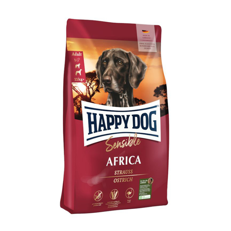 تصویر غذای خشک سوپر پرمیوم سگ بالغ هپی داگ Happy Dog Sensible Africa وزن 4 کیلوگرم