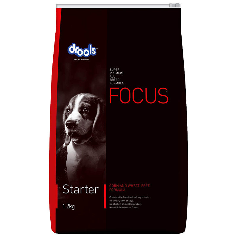  عکس بسته بندی غذای خشک سگ درولز مدل Focus Starter وزن 1.2 کیلوگرم 