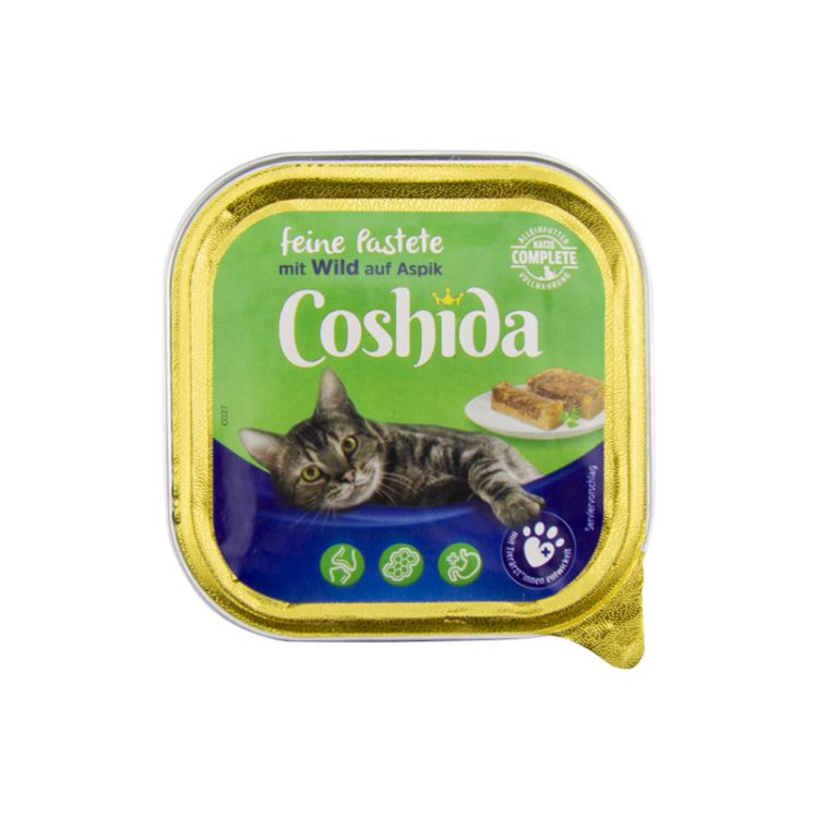 غذای کاسه ای گربه کوشیدا با طعم گوشت شکار Coshida Pate Game وزن 100 گرم