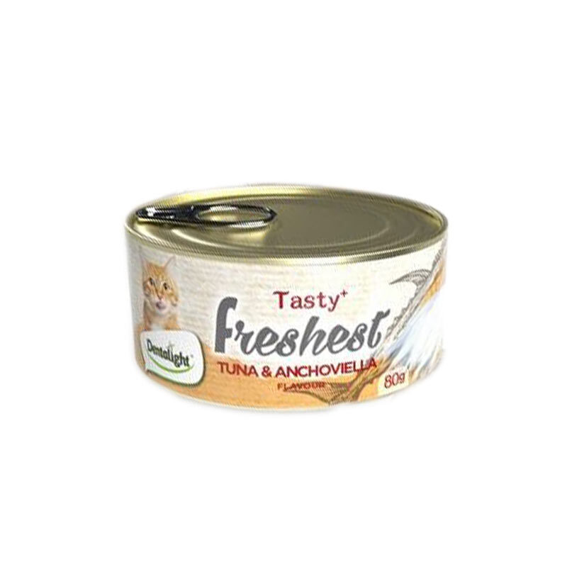  تصویر 1 کنسرو گربه دنتالایت با طعم ماهی تن و آنچوی Dentalight Cat Food With Tuna And Anchoviella وزن 80 گرم 