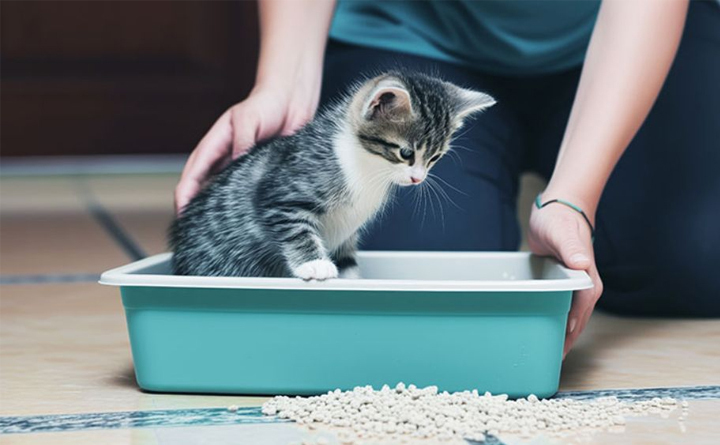 نحوه آموزش بچه گربه در خانه