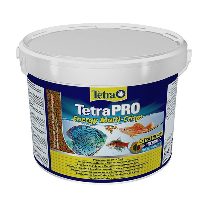  عکس بسته بندی سطلی غذای تقویت کننده انرژی ماهی تترا Tetra Pro Energy Multi Crisps حجم 10 لیتر 