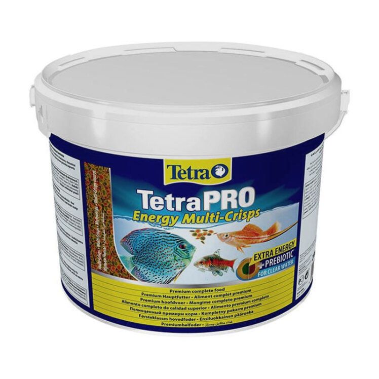 عکس بسته بندی سطلی غذای تقویت کننده انرژی ماهی تترا Tetra Pro Energy Multi Crisps حجم 10 لیتر