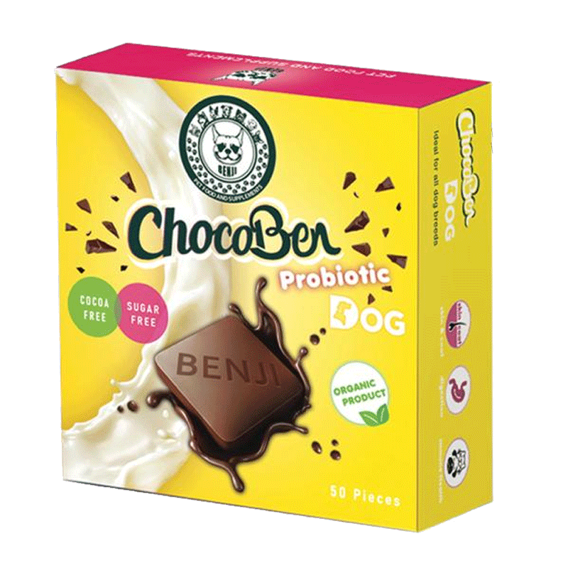 تصویر تشویقی سگ بنجی مدل ChocoBen Probiotic بسته 50 عددی 