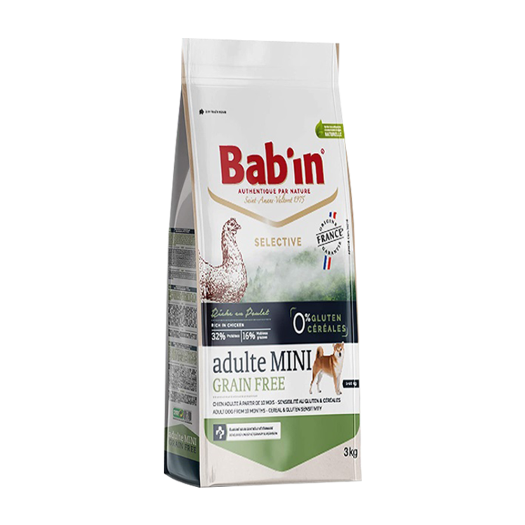 غذای خشک سگ بابین Babin Mini Adult Grain Free وزن 3 کیلوگرم