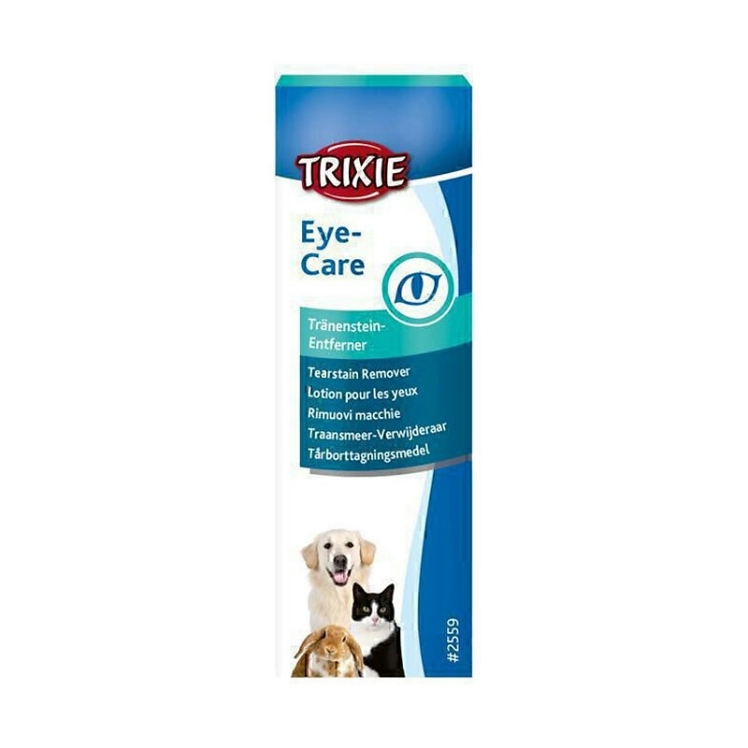تصویر محتویات قطره دور چشم حیوانات تریکسی Trixie Eye Care Tear Stain Remover Drops حجم 50 میلی لیتر