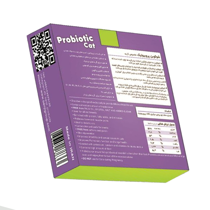  عکس پشت بسته بندی تشویقی گربه بنجی مدل ChocoBen Probiotic بسته 50 عددی 