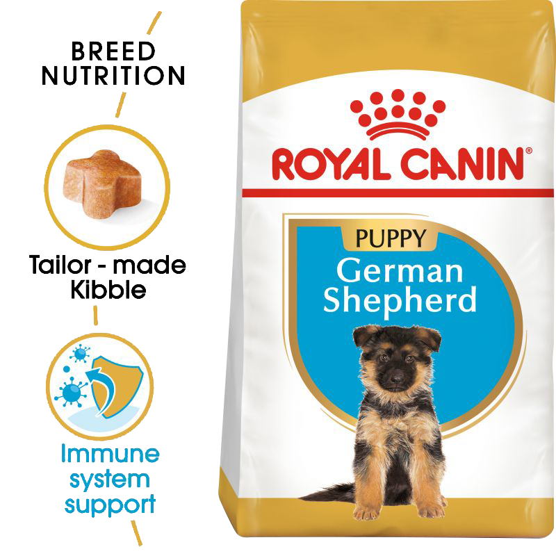  عکس جزییات غذای خشک توله سگ رویال کنین مدل German Shepherd Puppy وزن 3 کیلوگرم 