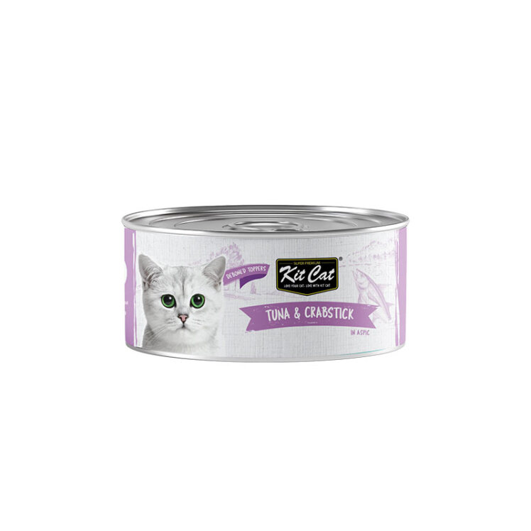 تصویر کنسرو غذای گربه کیت کت با طعم ماهی تن و خرچنگ KitCat Tuna & Crab وزن 80 گرم