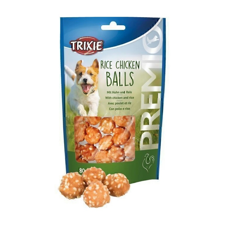 تصویر 2 تشویقی سگ تریکسی با طعم مرغ و برنج Trixie PREMIO Rice Chicken Balls وزن 80 گرم