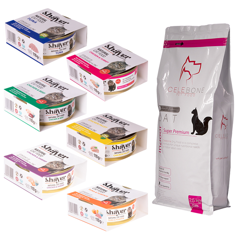  عکس باندل بسته غذای گربه سوپر پرمیوم مدل Adult Pack مجموعه 7 عددی 