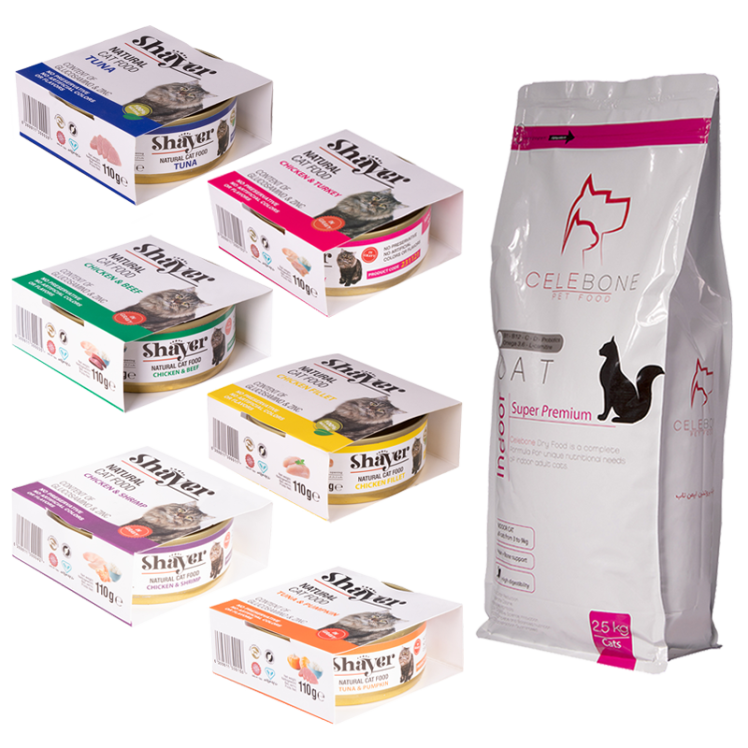 عکس باندل بسته غذای گربه سوپر پرمیوم مدل Adult Pack مجموعه 7 عددی