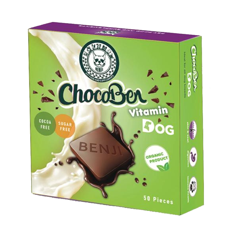  عکس روی بسته بندی تشویقی سگ بنجی مدل ChocoBen Vitamin بسته 50 عددی 