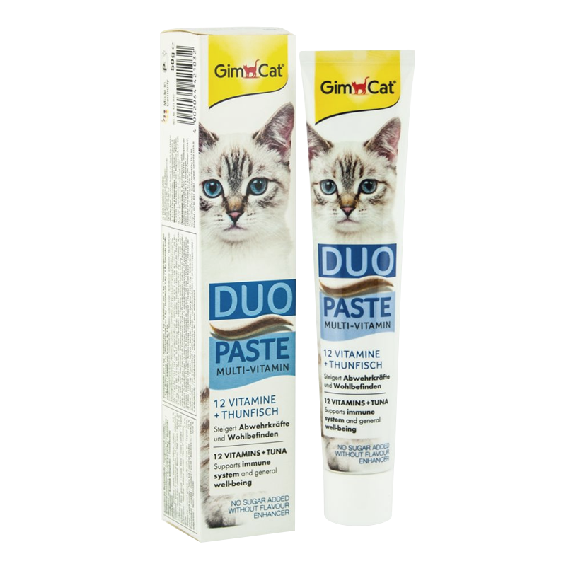  2 خمیر مالت و مولتی ویتامین گربه با طعم ماهی تن جیم کت GimCat Due Paste with tuna fish وزن 50 گرم 