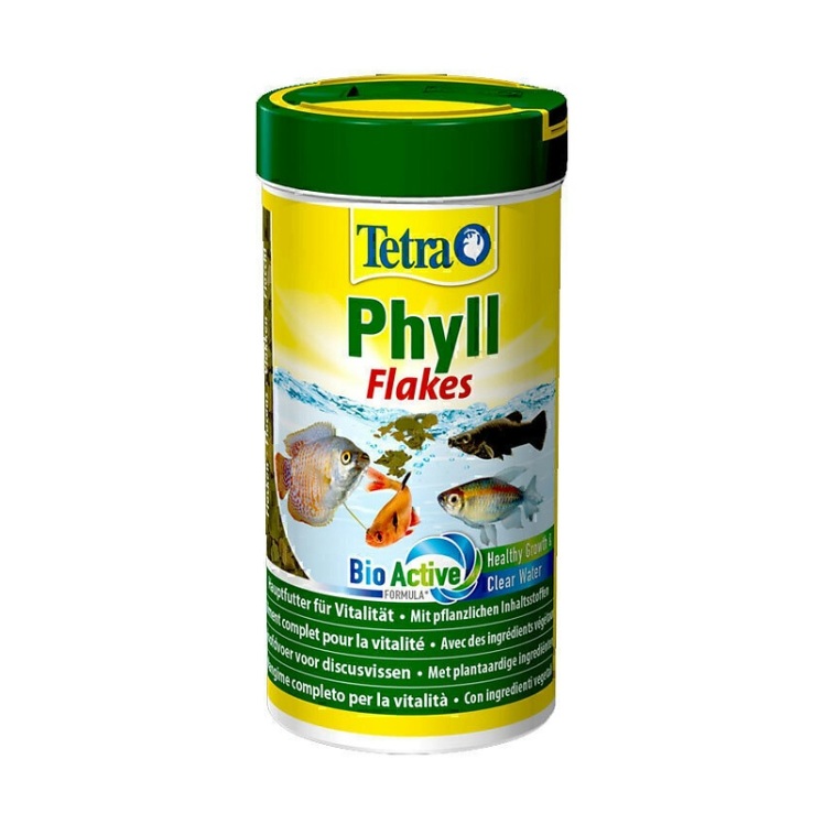 عکس پولک غذای پولکی گیاهی تترا Tetra Phyll Flakes حجم 250 میلی لیتر
