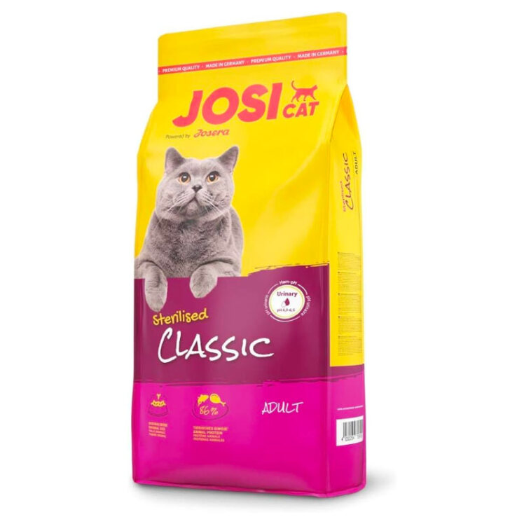 تصویر محتویات غذای خشک گربه جوسرا مدل ‌Classic وزن 10 کیلوگرم