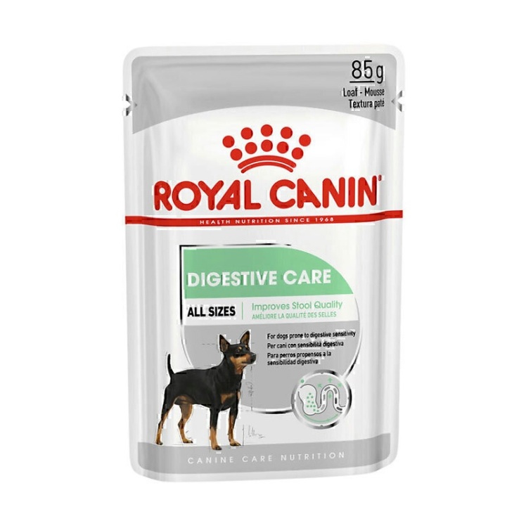 تصویر بستهبندی پوچ سگ دایجستیو رویال کنین Royal Canin Digestive Care All Sizes وزن 85 گرم