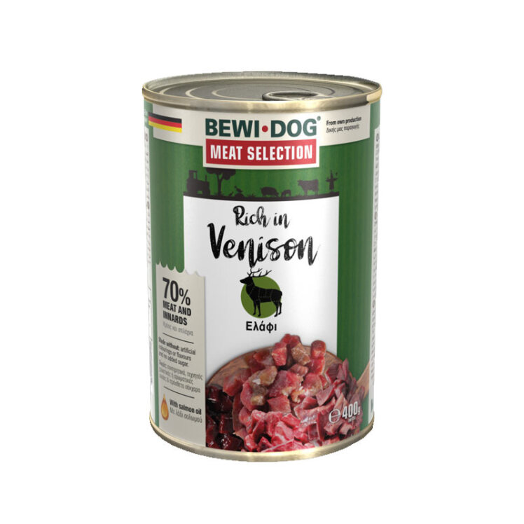 تصویر کنسرو غذای سگ بوی داگ با طعم گوشت گوزن Bewi Dog Venison وزن 800 گرم