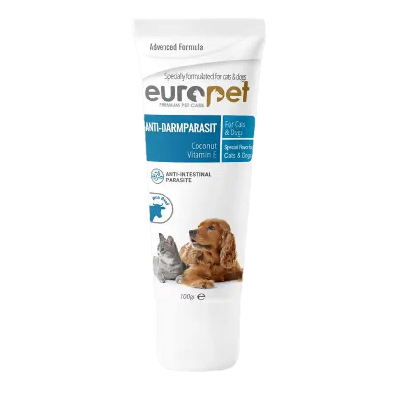  تصویر خمیر خوراکی ضد انگل های داخلی یوروپت مخصوص سگ و گربه Europet Anti-Darmparasit Paste وزن 100 گرم 