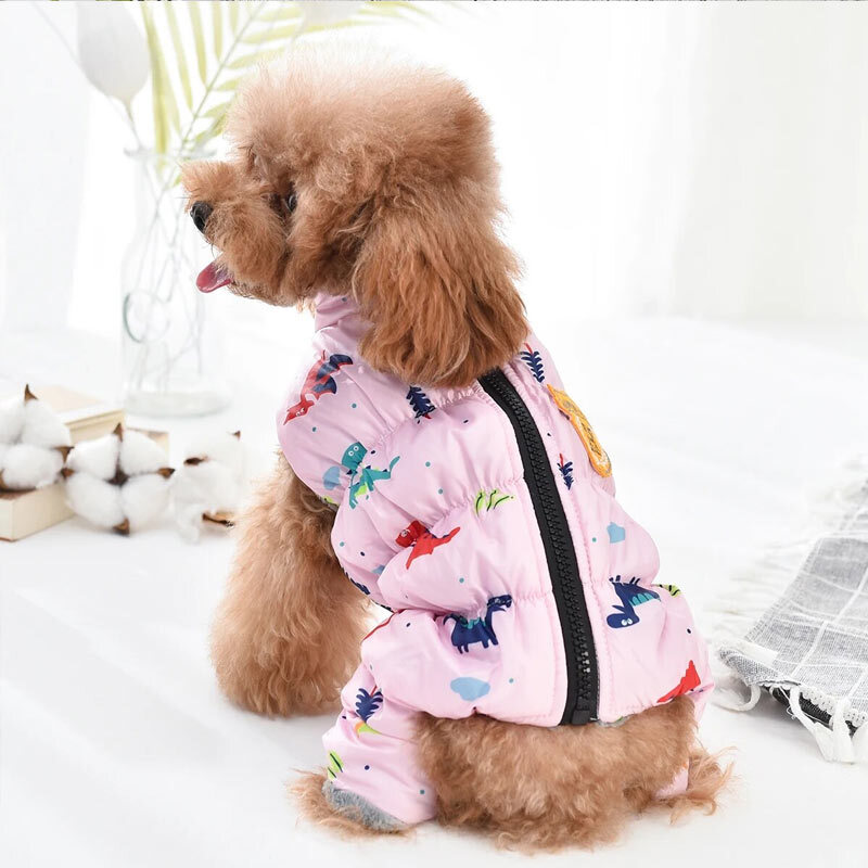  تصویر لایف استایل رنگ صورتی کاپشن طرحدار سگ هنگ هنگ Hong Hong Dog Jacket سایز XL 