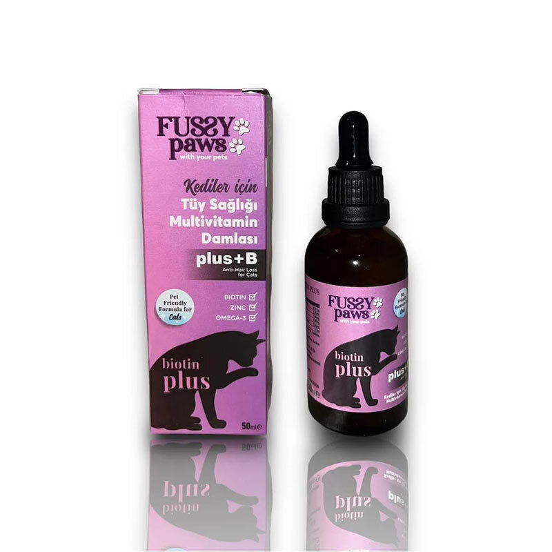  عکس قطره بیوتین پلاس گربه فاسی پاوز Fussy Paws Biotin Plus Drop حجم 50 میلی‌لیتر 