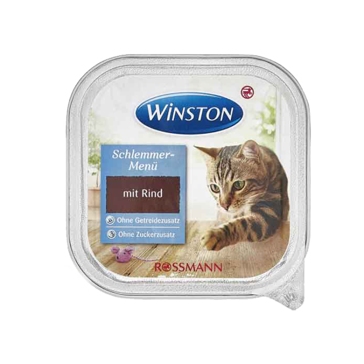 غذای کاسه‌ ای گربه وینستون مدل beef وزن 100 گرم