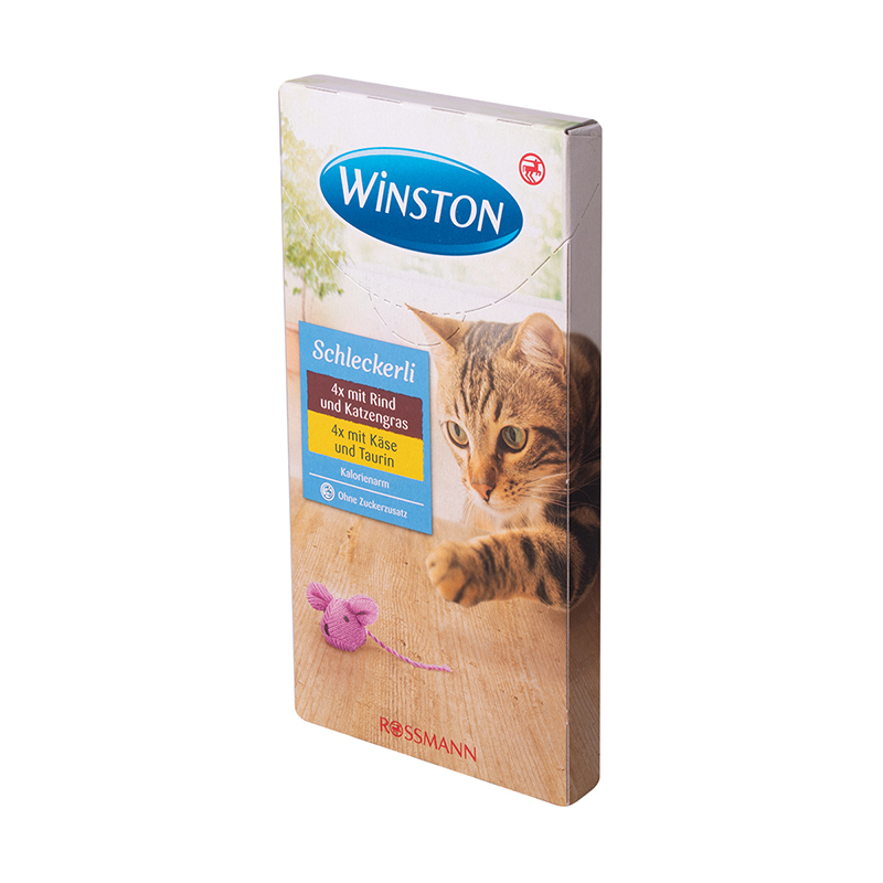  عکس بسته بندی بستنی گربه وینستون مدل LiverSausage & Cheese بسته 8 عددی 