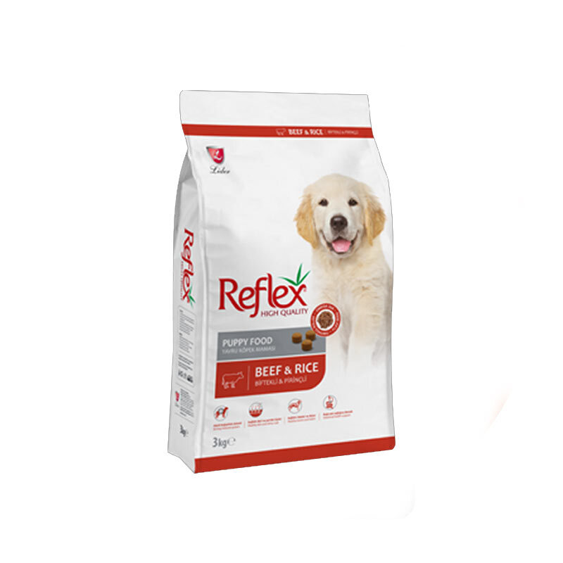  تصویر غذای خشک توله سگ رفلکس با طعم گوشت و برنج Reflex Puppy Beef & Rice وزن 3 کیلوگرم 