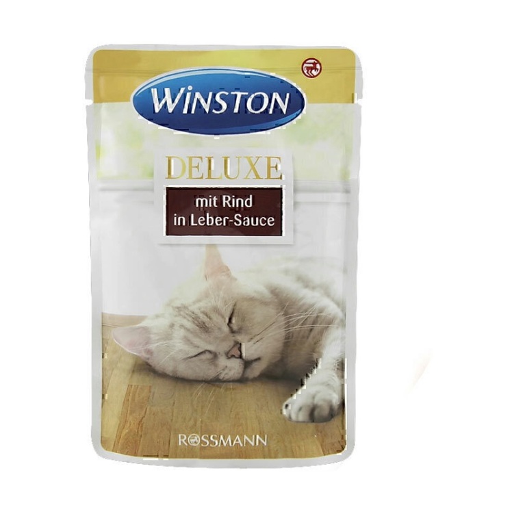 تصویر 2 پوچ گربه وینستون با طعم گوشت گاو در سس جگر Winston Deluxe Beef in Liver Sauce وزن 85 گرم