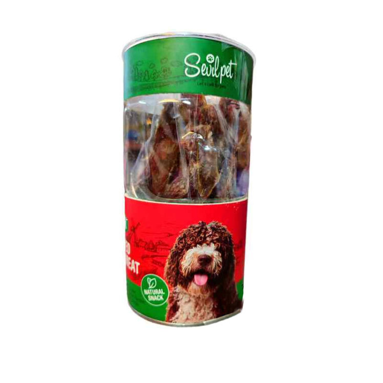 تصویر تشویقی گوشت نواری گاو سویل پت مناسب برای سگ نژاد کوچک و متوسط وزن 80 گرم