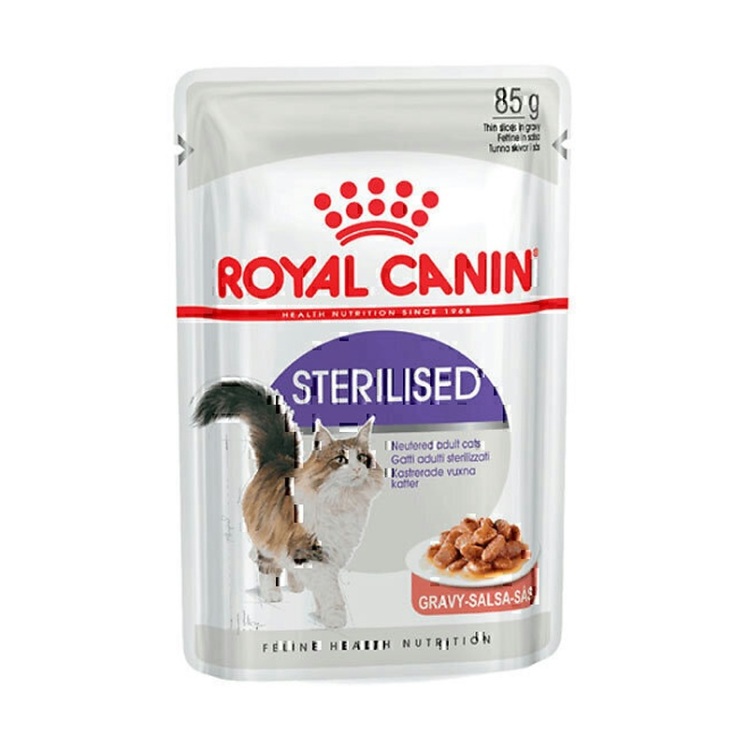 عکس محتویات پوچ گربه رویال کنین مدل Sterilised وزن 85 گرم