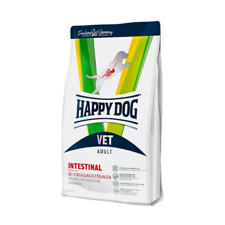 تصویر دانه غذای خشک درمانی مشکلات گوارشی سگ هپی داگ Happy Dog VET Diet Itestinal وزن 1 کیلوگرم