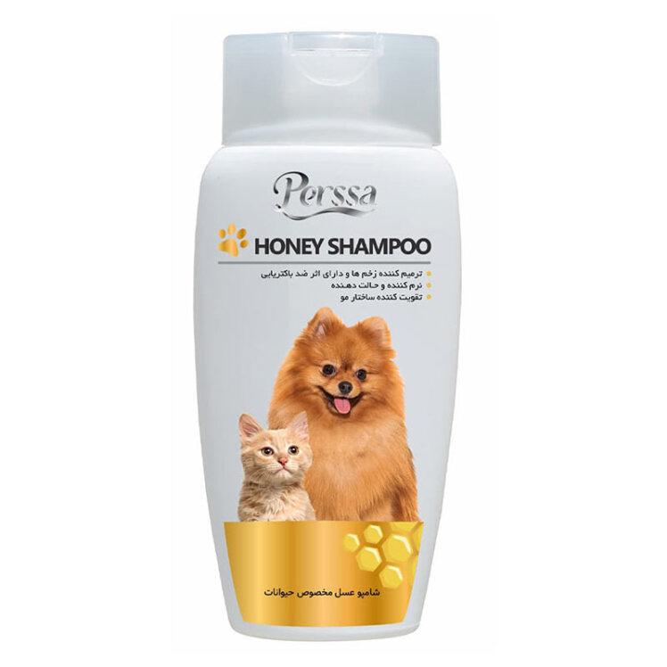 تصویر شامپو حیوانات پرسا مدل Honey New حجم 250 میلی لیتر