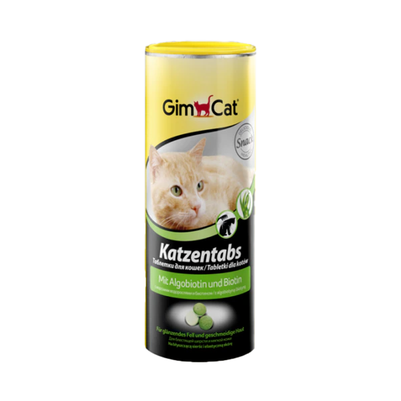  قرص درمان ریزش موی گربه جیم کت با طعم علف دریایی و بیوتین GimCat Tablets Seagrass & Biotin وزن 425 گرم 