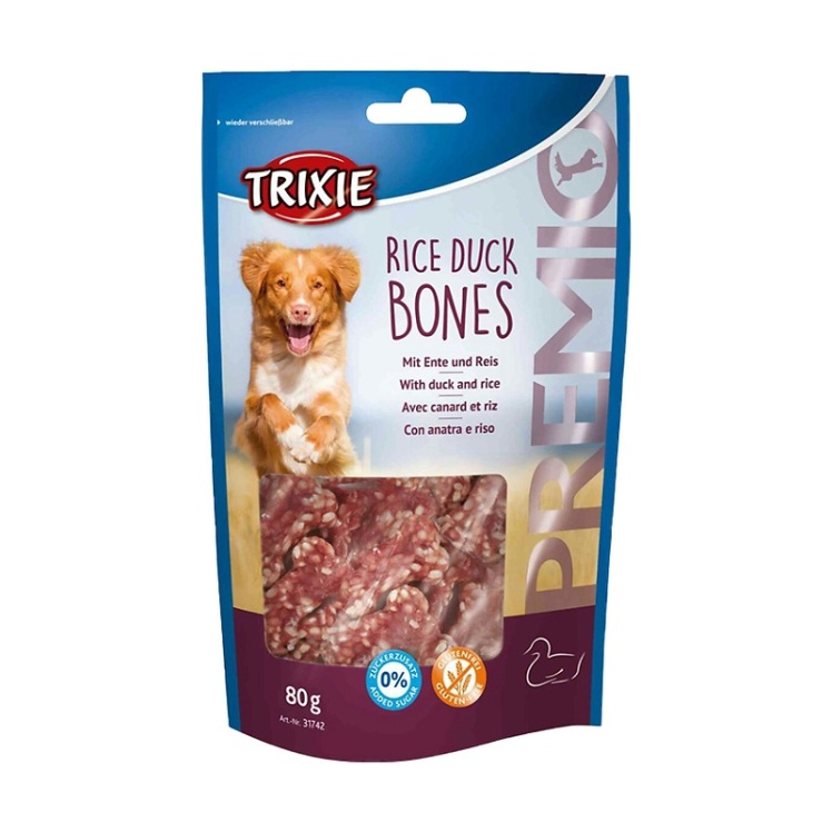 تصویر 2 تشویقی سگ تریکسی با طعم اردک و برنج Trixie Rice Duck Bones وزن 80 گرم