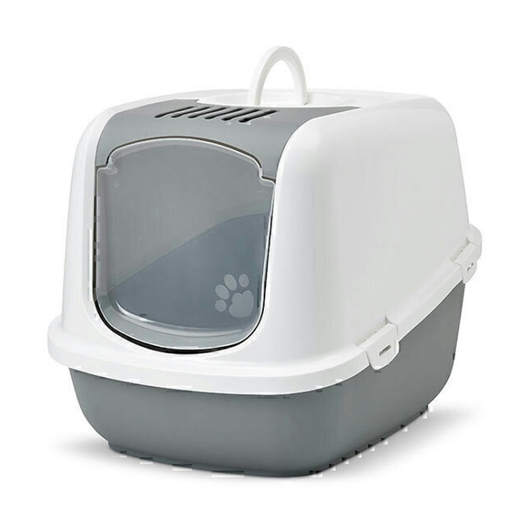 تصویر ظرف خاک مسقف گربه نستور جانبو ساویک Savic Nestor Jumbo Toilet Home رنگ طوسی
