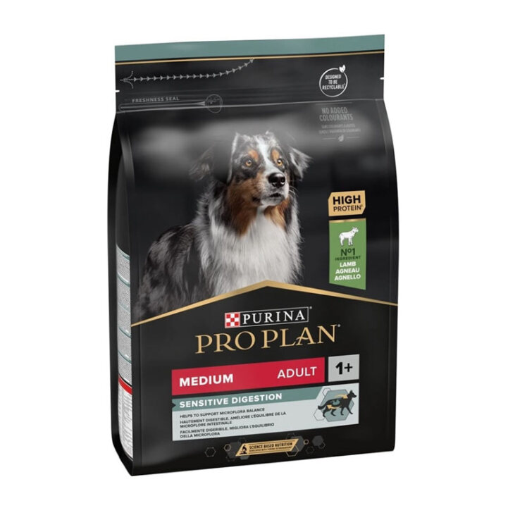 تصویر غذای خشک سگ با گوارش حساس و بد غذا پروپلن با طعم گوشت بره Proplan Sensitive Digestion وزن 14 کیلوگرم