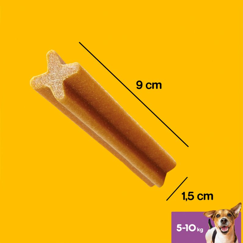  عکس اندازه محصول تشویقی سگ پدیگری مدل Dentastix Daily Care بسته 3 عددی 