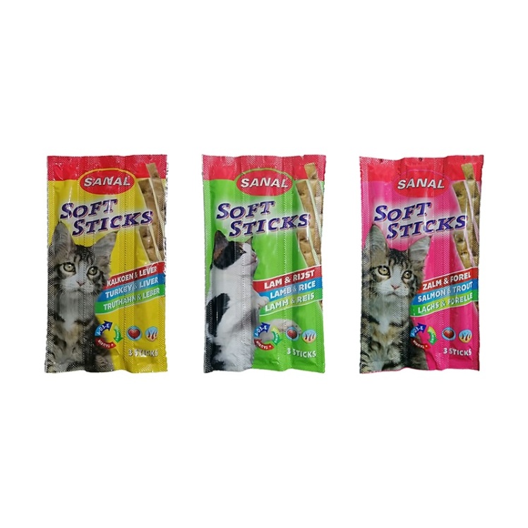 بسته تشویقی گربه سانال Sanal Treat Pack مجموعه 3 عددی سالمون